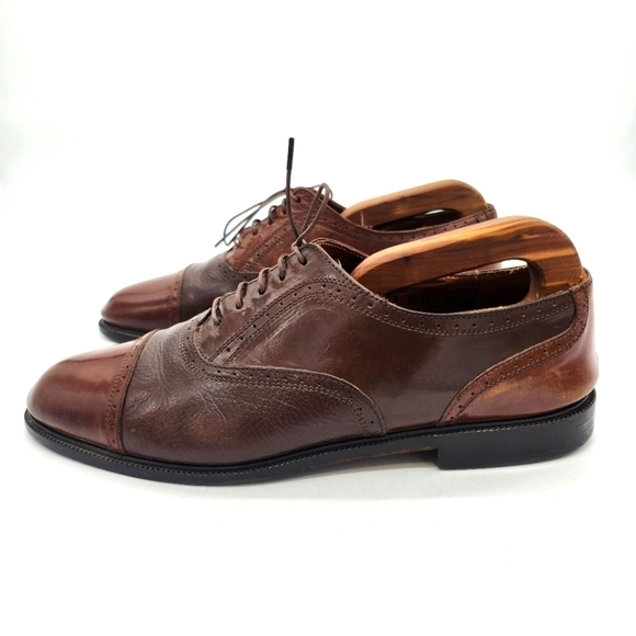 Adolfo Oxford Lace Up Shoes Men's Size 9.5M Brown - Picture 1 of 16